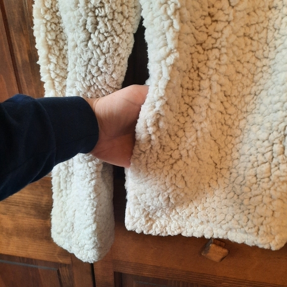 Thread & Supply cream T-snap pullover sherpa long sleeve shirt jacket - Picture 5 of 8